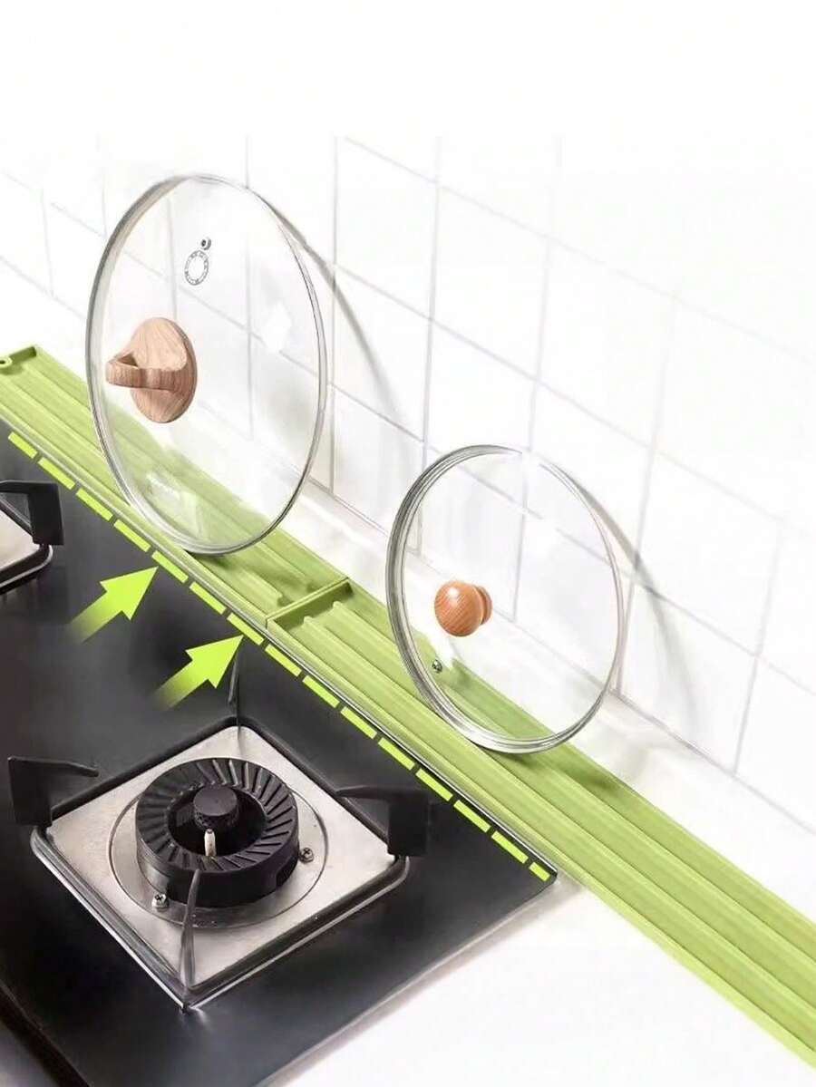 1pc Narrow Gap Pot Lid Storage Mat Kitchen Countertop Stove Pot Scraper Cutting Board Multi-Functional Storage Rack Mat Non-Slip Drain Mat