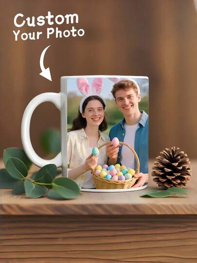 1pc Customized Photo Mug, Personalized Family Portrait Mug, Unique Gift For Dad, Lightweight And Durable, Suitable For Home Or Office Use, Fun And Cute Gift For Christmas, Birthday Or New Year