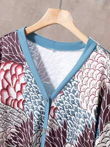 Bohemian Women's Two Pieces Set, Retro Flowers Floral Print Top And Skirt Set, Casual And Fashionable Bohemian Elegant Set For Women - 彩色 - 查看 6