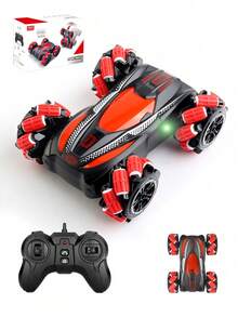 1 件 2.4GHz 遥控特技车玩具，4WD 360° 翻转漂移遥控赛车，全地形越野车玩具，适合 4-12 岁男孩和女孩的生日/圣诞节/新年礼物（蓝色/红色） - 彩色 - 查看 8