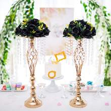6pcs Artificial Flowers Silk Rose Flowers For Wedding Centerpiece Party Birthday Anniversary Floral Arrangement Decorations - 6 Pieces - Black - View 4