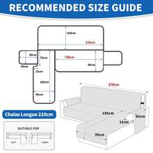 YSTYLE Single-Seater Sofa Cover With Armrests, Reversible Cat-Friendly Scratch-Resistant Couch Cover, Double-Sided Quilted Sofa Cover, Universal Sofa Cover - Black + Khaki - View 7