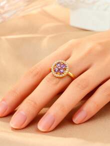 1 Pc Spinner Heart Four Leaf Clover Rings For Women Anti Stress Anxiety Fidget Ring Stainless Steel Jewelry Gift Valentines,Mom,Mother,Mother's Day,Gift