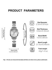 LIANDU 1 Damen Uhr, elegante hochwertige quadratische Zifferblatt Damen Quarzuhr, stilvolle Quarz Zeitanzeige mit hochwertigem Edelstahl Armband, geeignet für den täglichen Gebrauch, Abendveranstaltungen und besondere Anlässe, mit sorgfältig gefertigten Details, perfekt für den täglichen Arbeitsweg oder als Geschenk