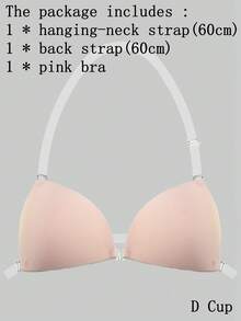 ideaCCSZ 粉色三角杯隐形文胸，法式提拉文胸，适合搭配无肩带晚礼服，C D E F 大杯深V设计提拉胸部自粘式，前扣隐形硅胶乳贴，可重复使用的女士内衣及内衣配件 - 彩色 - 查看 16