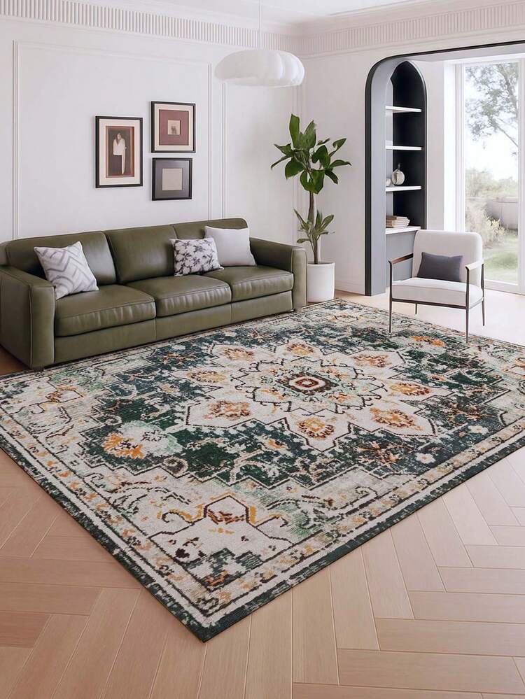 European Style Indoor Decorative Large Rug, Pearl Velvet Material Washable Bottom Indoor Carpet, Living Room Rug, Sofa Rug, Bedroom Rug, Non-Slip Bedside Rug, Dining Room & Kitchen Rug, Office Chair Pad, Entryway Mat, Outdoor Picnic Mat, Outdoor Camping Blanket - Multicolor 1 - View 5