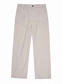 Lookun New Spring/Autumn Men's Solid Color Old Money Style Business Casual Daily Commute Gentleman Retro Straight Leg Trousers - Apricot - View 6