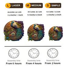 1pc Elegant Wooden Peacock Puzzle, Adult Stress Relief Circular Puzzle, Family Leisure Toy, Christmas, Birthday Gift For Friends, Wooden Puzzle 3d, Wooden Puzzle>Adults Puzzles, Birthday,Puzzle,Puzzles,Wooden Puzzle - Apricot - View 3