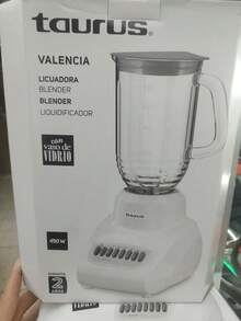 Licuadora Taurus Valencia ,7 Velocidades ( 4 velocidades y 3 pulsos ) vaso de vidrio con capacidad de 1.25 Litros , potencia de 450 watts, color blanca - Tipo de Enchufe A USA (110-127V) - Ver 8