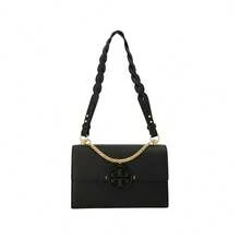 Tory Burch Women's Fashion Minimalist Flap Shoulder Bag 83991 - Black - View 2