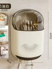 حامل أعواد الطعام المثبت على الحائط، رف تصريف مضاد للبكتيريا، منظم تخزين المطبخ، وعاء معلق لأعواد الطعام محمي من الغبار