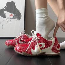 Inner Height Increase Retro Versatile Baseball Training Shoes For Women 2025 Autumn New Green Casual Sports Racing  Shoes Elegant Women's Shoes - White [Upgraded Version] - View 5