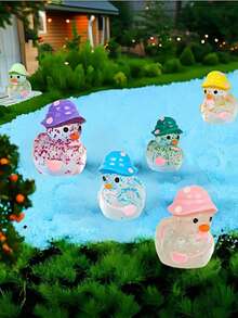 混合夜光树脂装饰件、绿色迷你景观装饰、迷你鸭子夜灯挂饰、全新夜灯微型动物树脂工艺品、可爱夜光闪光迷你鸭子、戴帽子的迷你鸭子、荧光仙女花园装饰、可爱动物微景观、适用于迷你花园和水族馆的 DIY 配件、微景观鱼缸挂饰、户外花园挂饰生日毕业最佳礼物 - 彩色 - 查看 6