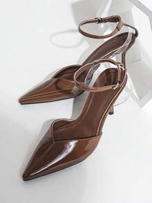 Women's Minimalist Pointed Toe Criss-Cross Strap Stiletto High Heel Sandals, Fashionable Sexy Nude Color High Heel Pumps, Suitable For Summer Outdoor, Party, Wedding, Anniversary, Valentine's Day