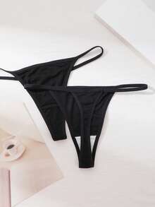 7Pcs Sexy Thongs Ribbed Women's Low Waist Comfortable Briefs Seamless Thong Panties Traceless G-String Underwear Women Soft T-Back Elastic Panty Lingerie Minimal Style Not Transparent Underpants Fashionable For Daily Wear