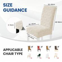 YSTYLE Chair Covers With Backrest 2/4/6 Pieces, Stretch Chair Covers, Living Room Kitchen Chair Covers, Universal Cat Scratch-Resistant Chair Cover, Modern Stain-Resistant Chair Cover - Beige - View 7