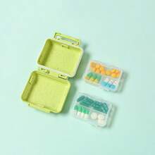 Mini 6-Compartment Pill Box, Portable 6-Grid Pill Case, Sealed Medication Box, 6-Day Pill Organizer