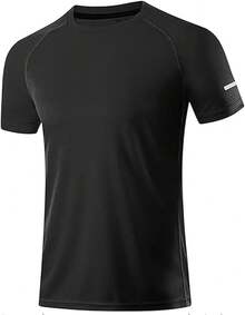 Camiseta deportiva de 3 piezas para hombres, camiseta de secado rápido para correr, camiseta deportiva de manga corta para hombres - ferroso - Ver 9