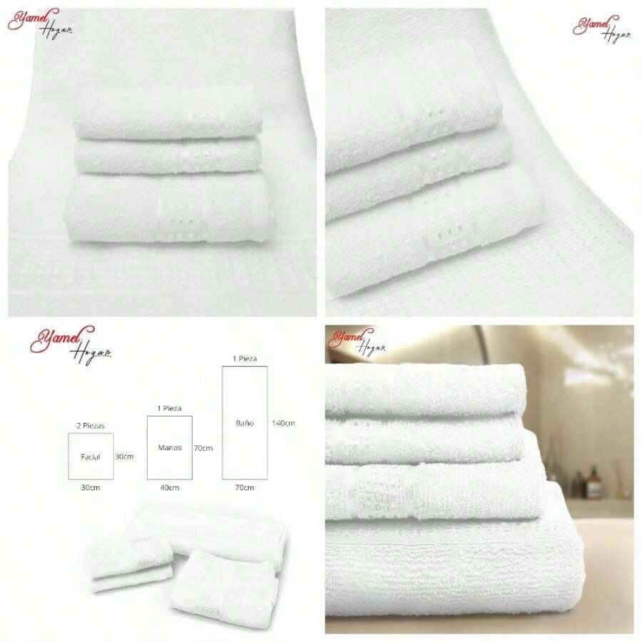 Hogar Set de Dos Toallas de Bao Beige 140x 70 - Blanco + Juego de toallas - Ver 1