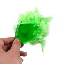 1件火鸡羽毛袖口女式手腕带，带羽毛装饰袖口腕带，拍照用真毛皮手镯羽毛牛仔裤脚链配饰 - 彩色 - 查看 7