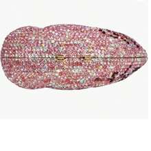 Swan Shaped Diamonds Evening Bags New Gorgeous Sparkling Rhinestones Metallic Clutch Purses And Handbags Wedding Party Women Luxury Swan Rhinestone Evening Clutch Elegant Crystal Purse Bridal Wedding Handbag For Prom Cocktail  Party - 粉色 - 查看 5