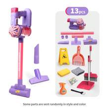 11 件/13 件儿童多功能吸尘器套装 - 清洁和清扫套装、家务和角色扮演清洁工具、儿童房间模拟清洁互动游戏玩具、角色扮演道具，适合男孩和女孩作为圣诞节、万圣节和生日礼物 - 彩色 - 查看 11