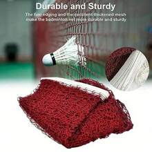1pc Portable Foldable Badminton Net, Red Nylon Tennis And Volleyball Net, Easy To Install, Suitable For Indoor/Outdoor Use, Without Stand, For Home Entertainment, Sports, Fitness, Competition - Multicolor - View 5