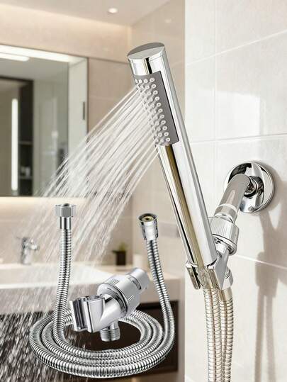 Bộ 3 vòi sen cầm tay hình trụ áp lực cao với đầu phun bằng cao su. Vòi sen tròn gắn tường bằng nhựa bền chắc, thiết kế tiện dụng. Thích hợp cho phòng tắm hiện đại, nhà bếp, nhà vệ sinh gia đình, xe RV ngoài trời và các phòng tắm gia đình sang trọng. Một phụ kiện thiết yếu cho bất kỳ phòng tắm nào. Nâng cấp phòng tắm của bạn để có trải nghiệm tắm thoải mái hơn. Lý tưởng cho quà tặng ngày lễ và cải tạo phòng tắm.