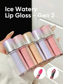 JUDYDOLL Ice Watery Lip Gloss-Gen 2 Shiny Mirror Lip Gloss, Moisturizing & Nourishing Essence, Long-Lasting - 07 Tipsy Red - View 5