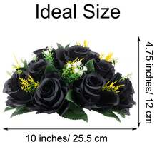 6pcs Artificial Flowers Silk Rose Flowers For Wedding Centerpiece Party Birthday Anniversary Floral Arrangement Decorations - 6 Pieces - Black - View 3