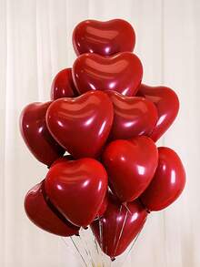 20pcs 10-Inch Pomegranate Red Heart Shaped Latex Balloons, Suitable For Birthday Party Decoration, Valentine's Day Decoration, Proposing To Lover, Engagement Decoration, Wedding Decoration, Room Decoration, Outdoor Photography Props, Christmas Decorations, Christmas Home Decor