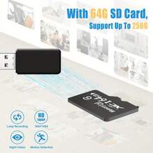 Mini 1080P HD Security Camera With 64GB Built-In Storage, Motion Detection, Night Vision, USB Charging, No WiFi Needed For Indoor Home Monitoring - Đen + 32GB - Xem 5