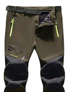 Men's Autumn/Winter Outdoor Sports Hiking Straight Leg Thermal Lined Pants,Fleece,Skiing