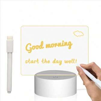 A Creative Bedside Lamp With A Message Board For The Bedroom, Powered By USB. A Wipeable Pen DIY Transparent Writing Sheet Desk Lamp, Suitable For Use In Bedrooms And Study Rooms.