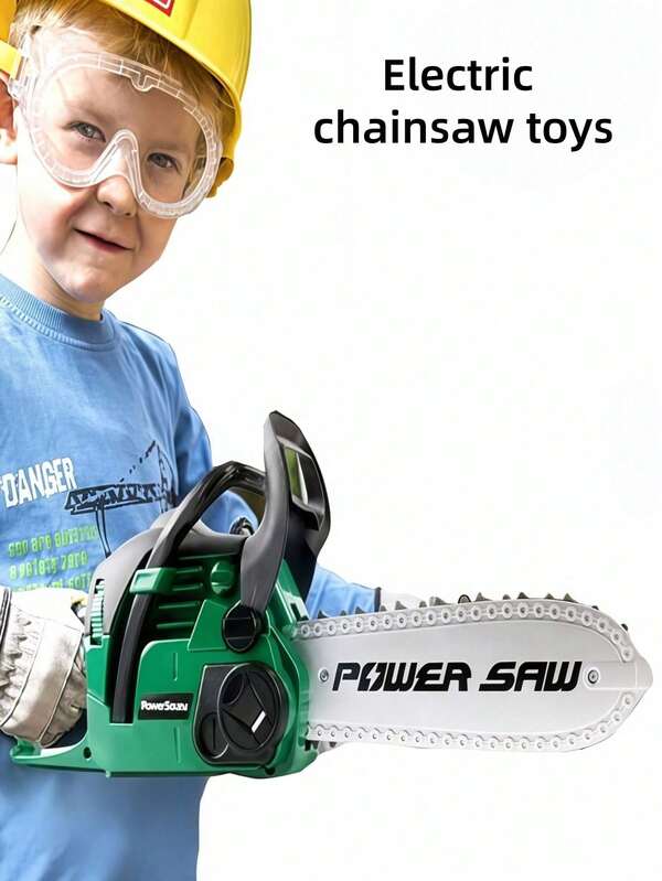 Kids Realistic Chainsaw Toy, Funny Sound & Light Simulation Indoor/Outdoor Role Play Game, Suitable For 3-12 Years Old Boys & Girls, Great Gift For Family Interaction