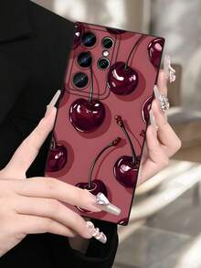 GALLAPLE Cute Cherry-Patterned Phone Case, Stylish And Beautiful Design, Shockproof Back Cover, Perfect For Teens And Young Adults,Compatible With Samsung Galaxy S25Ultra/S25Plus/S25EDGE/S25/S24Ultra/S24/S23Ultra/S23/S22Ultra/S22 Case - 白色 - 查看 5