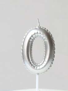 Silver Floral Garland Balloons, Painted Birthday Numbers 0-9, Birthday, Anniversary, 1st Birthday Party Cake Decor Candles