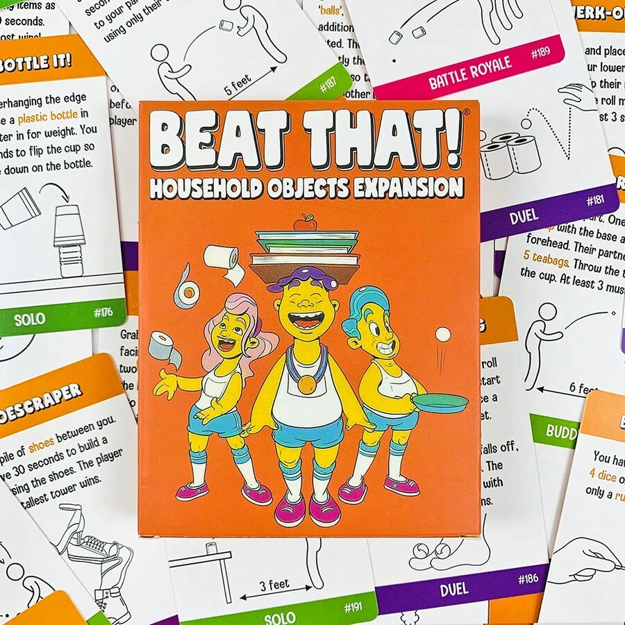 BEAT THAT! Expansion Pack - Home Items Challenge Board Game, Creative And Fun Interaction, Hilarious Game For Friends And Family Gatherings