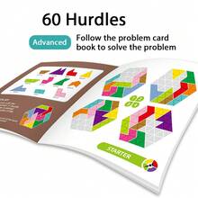 1件装高品质塑料拼图积木益智玩具，经典彩色六边形、星星和心形图案，有助于逻辑思维训练和记忆力提升，是送给儿童、成人和节日聚会的理想礼物。