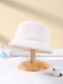 Infant & Toddler Bucket Hat, Infant Winter Fleece Hat, Infant Winter Cap, Wide Brim Fluffy Bucket Hat - Multicolor - View 5