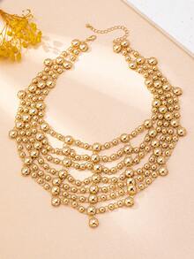 1 buc colier cerc metalic auriu, stil boem, pentru femei, modă elegantă vintage exagerată, potrivit pentru plajă, petrecere, banchet și purtare zilnică