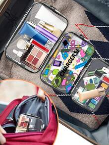 Transparente Reißverschlusstasche - leichter Reise-Organizer, mit Reißverschluss, klare Kulturtasche, Kosmetiktasche, unisex Elektronik-Zubehör-Organizer, geeignet für Flughafen, Fitnessstudio, täglichen Gebrauch - einfach zu reinigende Konstruktion, Reisetasche, Fitnesstote, modisches Gepäckzubehör, stabiler Reißverschluss, minimalistischer Handtaschendesign, robuste Verarbeitung, ideal für Fitnessenthusiasten - Verschiedenfarbig - Übersicht 3