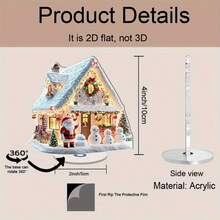 2D Scena natalizia piatta in acrilico rotante - Raffigurante Babbo Natale, pupazzo di neve e carrozza in un paesaggio invernale illuminato - Base rotante a 360°, statua da collezione durevole senza alimentazione elettrica per casa, ufficio, camino o feste - Decorazione festiva ideale perOgnissanti Halloween, con luci scintillanti e dettagli innevati - Multicolore - Visualizzare 26