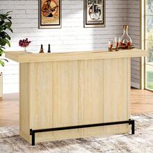 LITTLE TREE 4-Tier Bar Table, 70.9-Inch Large Wooden Home Bar Unit With Wine Glass Holder And Black Footrest, Pub Table With Storage Shelves For Home, Patio, Basement - 淺棕色 - 查看 8