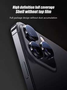 两片装 Black Hawk Eye 钢化玻璃相机镜头保护膜，高清防刮，兼容 11/12/13/14/15/16/17/17 Air/17 Pro/17 Pro Max 系列 - 黑色 - 查看 5