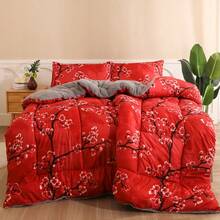 1pc Printed Thick Quilt, Reversible, Soft And Comfortable