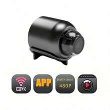 Mini Camera, Indoor Security Camera, 480P Video, Wi-Fi, USB Powered, Live Surveillance And Looping Video, Suitable For Baby Monitoring/Pet/Babysitter, Mini Surveillance Camera, Mini, Security Camera, Home Security, Babysitter, Compact Design, Wi-Fi Connection, Reliable Video Recording, Indoor Camera, Business, Remote Worker - 黑色-PVC-X5 - 查看 7