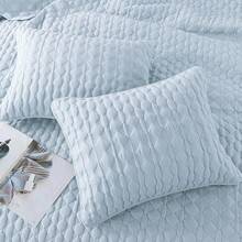 Blue Quilt King Size Bedding Sets With 2 Pillow Shams, Lightweight Soft Bedspread Coverlet, Quilted Blanket Thin Comforter Bed Cover All Season, 3 Pieces, 104x90 Inches, All - Season Bedding - 藍色 - 查看 11