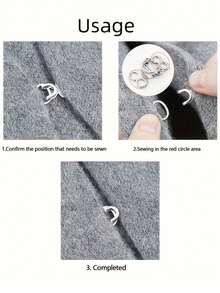 6颗金属合金隐形纽扣，固定扣，隐形钩眼扣，适用于外套、皮草夹克和牛仔裙 - 可调节腰钩，金色和黑色，缝纫用品，服装配饰|简约纽扣设计|耐用纽扣 - 彩色 - 查看 7