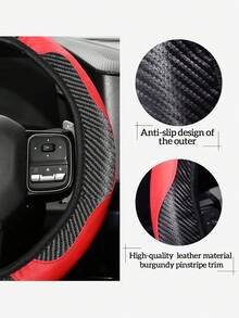 6 Pezzi Set Accessori Auto in Pelle PU, Coprivolante, Copri Console Centrale, Copri Freno a Mano, Copri Cintura di , Copri Bracciolo, Accessori Auto, Modanature Interni Automobile.